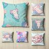 Cute Cartoon PPink AAxolotl Pillow Case Square DoubleSided Sofa Cushion Cover Bedroom Bedside Pillow