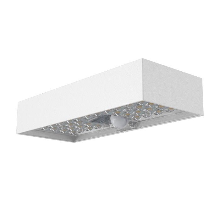 Applique Murale LED Solaire - VELAMP - 800 Lumens - Détecteur De Mouvement - IP65 - Blanc