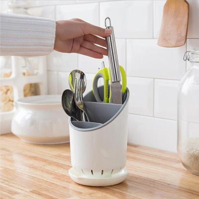 Tableware Storage Bracket Plastic Drainage Pipe Container Drying Shelf Stand Knives Spoon Fork Container Kitchen Tool ARI