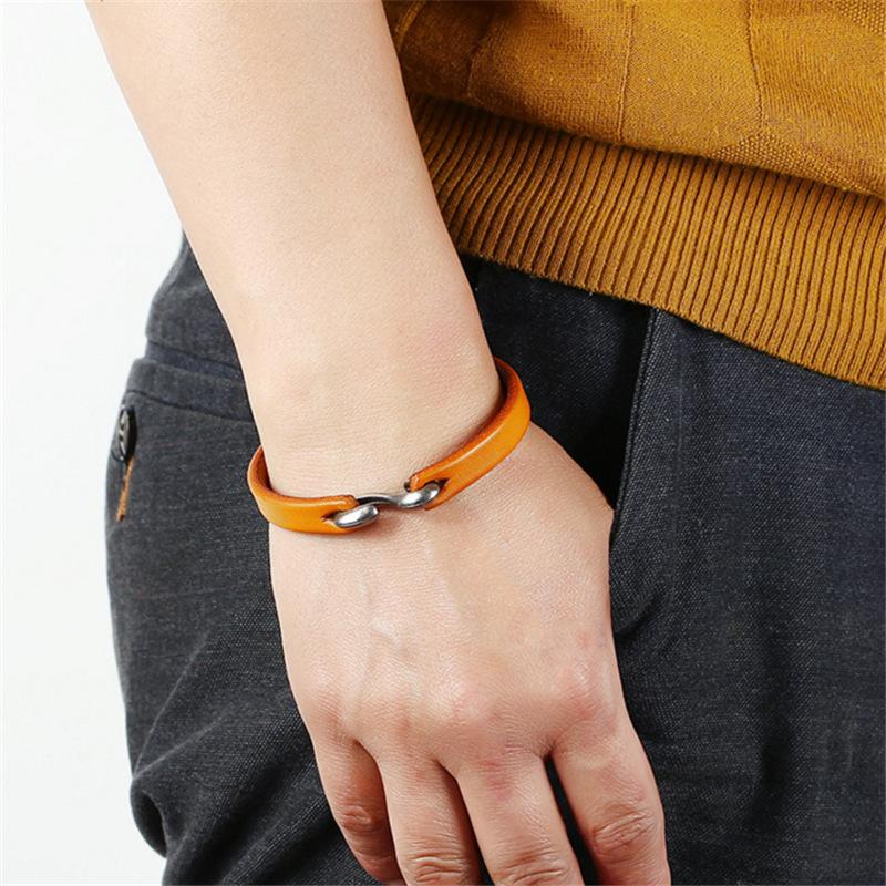 Simple Style Genuine Leather Wrap Bracelet 3 Color Antique Simple Leather Braclet For Men Wristband Jewelry pulseira masculina