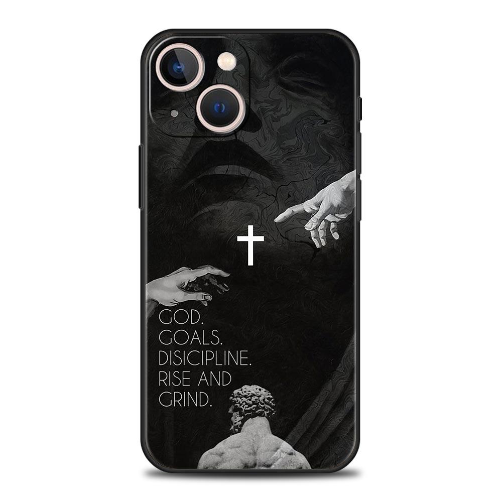 

Phone Case For iPhone 17 16e 15 14 13 12 11 Pro Max SE 7 8 Plus Shell iPhone 16 Soft TPU Cover Christian Bible Jesus iPhone 15