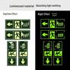 Glow-in-the-Dark Emergency Exit Left Turn Wall Stickers