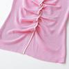 European and American Style, New Women's Clothing, Fashionable, Versatile, Casual Short-sleeved Crew Neck Pleated Knitted Top