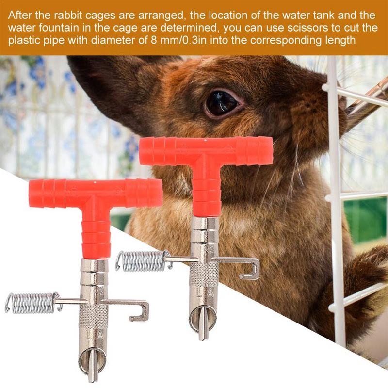 Bunny Water Dispenser Metal Rabbit Automatic Nipple Drinker Automatic Watering Kit Poultry Watering System Rabbit Waterer 10 PCS
