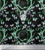 Soimoi Green Japan Crepe Satin Fabric Insect|Dream Catcher & Reindeer Face Animal Fabric Prints by Yard 42 Inch