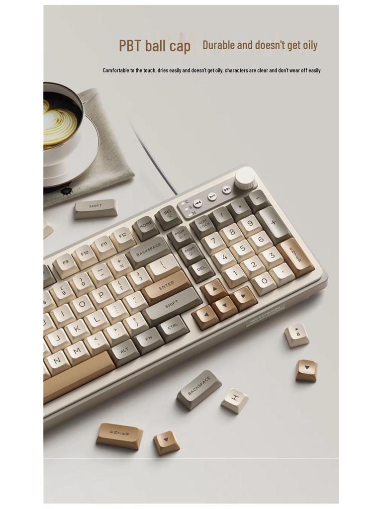 Women's Wireless Bluetooth Mechanical Keyboard & Mouse Set with Brown Switch Feel for Office and Gaming