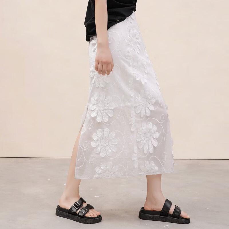 Silkbay Embroidered High-Waist Mid-length Skirt