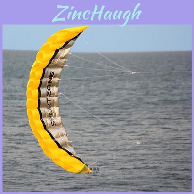 Vibrant Yellow 2.5m Dual Line Parafoil Parachute Stunt Sport Kite Ideal For Outdoor Fun