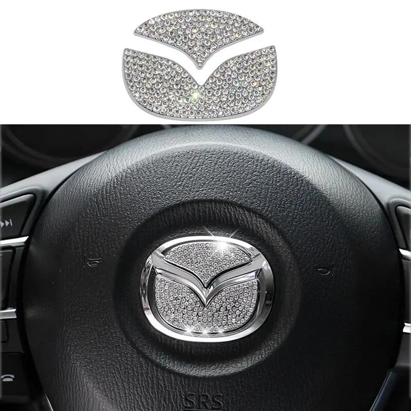 

2025 Hot Car Steering Wheel Logo Diamond Decoration Cover Sticker For Mazda CX-3 CX-5 MX-5 CX-9 Car Sticker серебряный