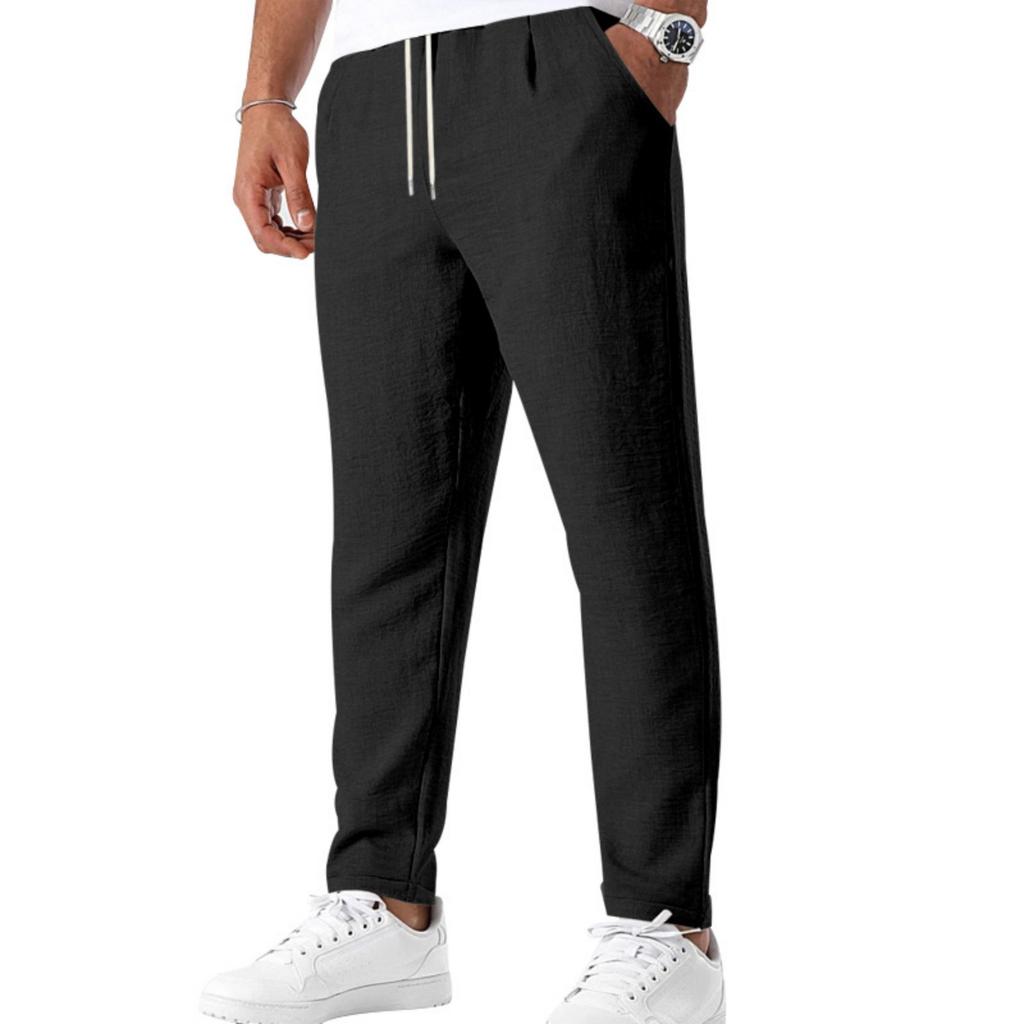Men's Loose Fit Lounge Pants with Drawstring Waist Breathable Straight Leg Casual Sports Trousers for Home and Outdoor Wear
