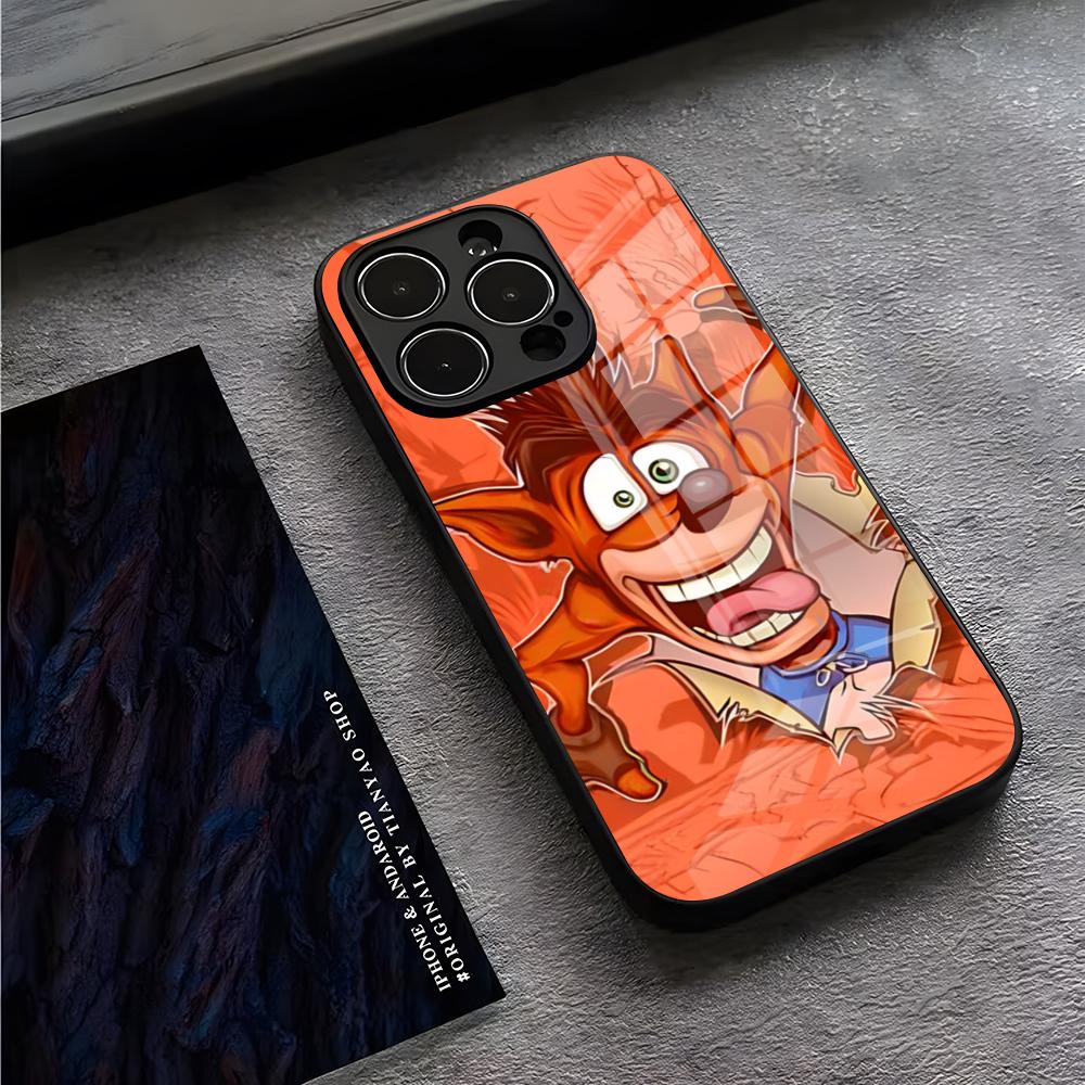 Prime Crash Bandicoot Phone Case For IPhone 13 Pro Max 14 16 Plus 12 Mini 11 15 X XR XS 8 7 Plus SE Tempered Glass Back Cover