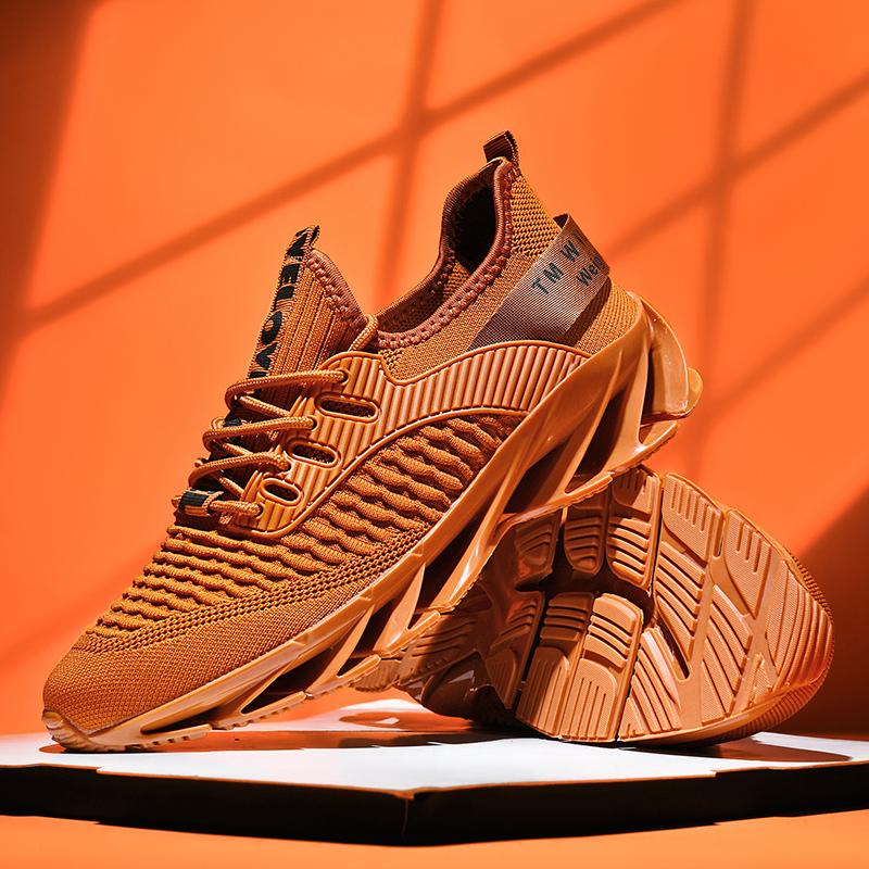 Fashion New Men's Casual Sneakers Fly Woven Breathable TPU Blade Style Soles Wear-resistant Non-slip Tennis and Basketball  Sports Shoes