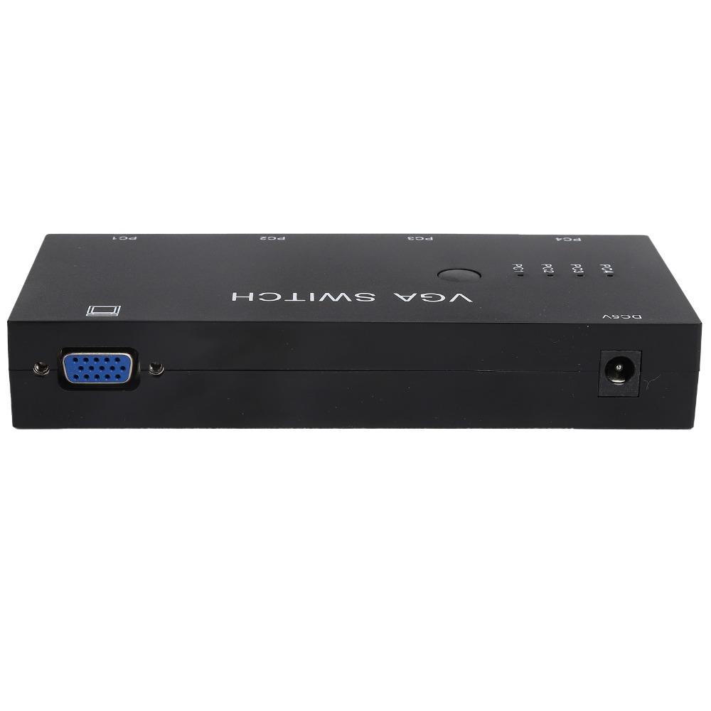 1920@1080P VGA Switch Box 4 in 1 Out HD Video Sharer for VGA/XVGA/SVGA/UXGA External VGA