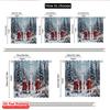 2pcs 2D Flat Printing Merry Christmas Curtains Christmas Gnomes Forest Lanterns Polyester Without Electricity Festive Holiday