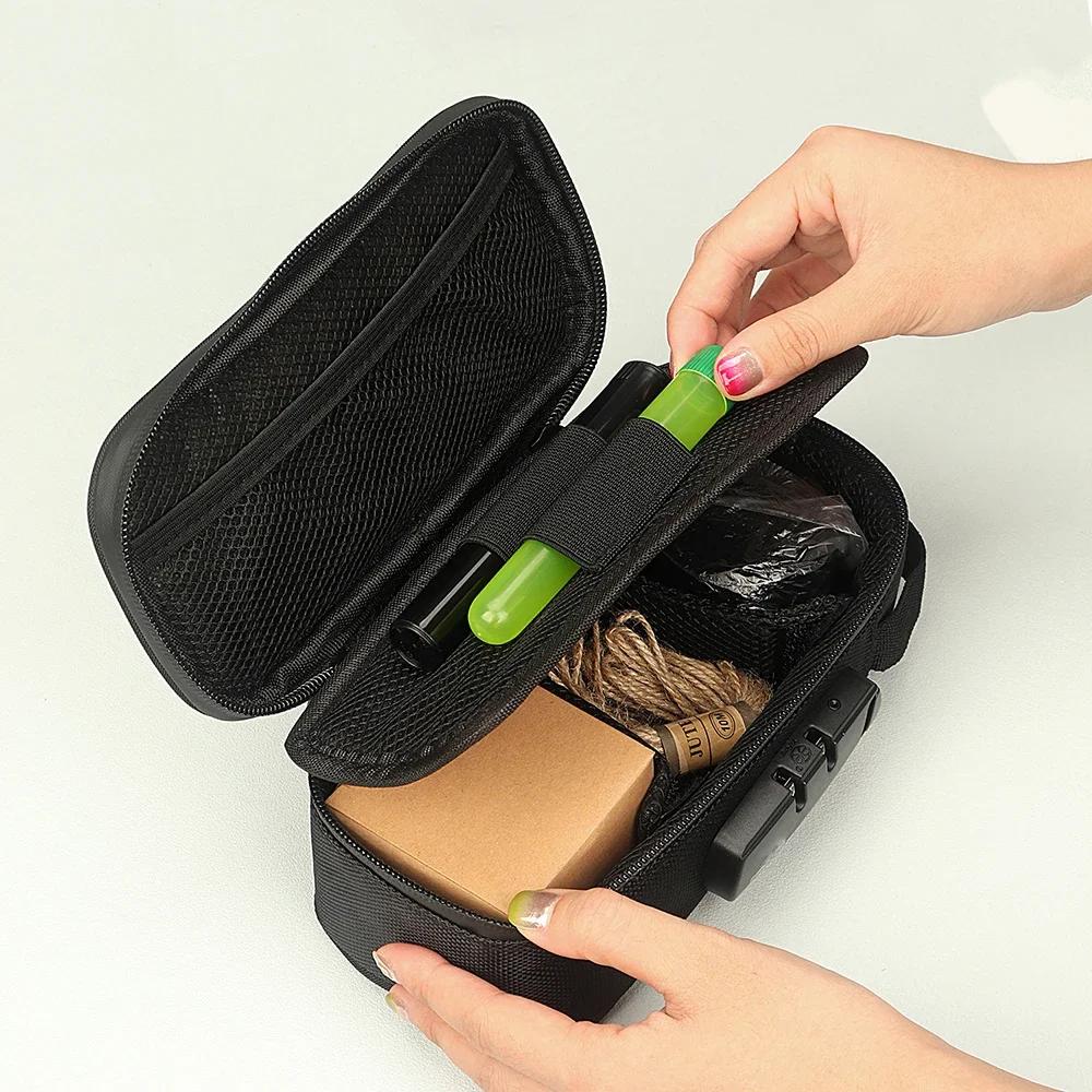 Combination Lock Smell Proof Bag Waterproof Smooth zipper Odorless Storage Case Blocks Out Smells Portable Medicine Lock Box