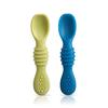 LuvLap Silicone Baby Feeding Spoons Set Of 2 For Baby Led Weaning And Self Feeding