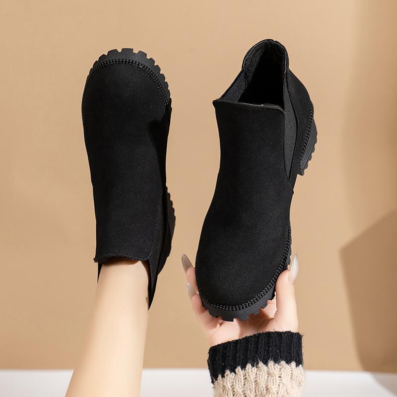 Women Slip On Outdoor Elegant Short Boots 2024 Autumn and Winter New Casual Waterproof Comfortable Boots Shoes for Women