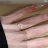Luxury Angel Eye Ring Set for Women with Floating Marquise Zircon Necklace and Marquise Cut Diamond Ring