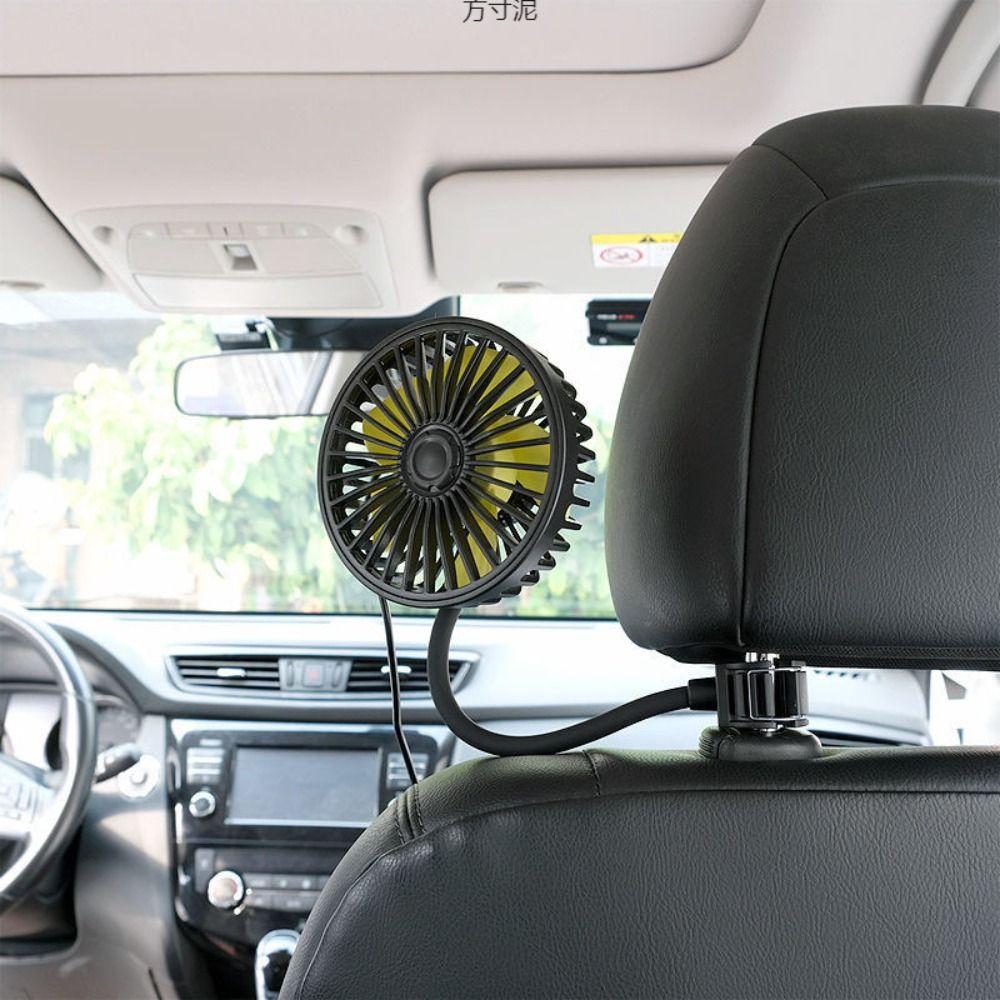 3-speed Adjustable Auto Headrest Cooling Fan USB 360 Rotation Fan Car Back Seat Fan Car Back Seat