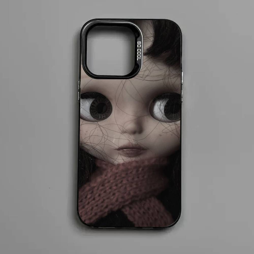 Dark Cute Girl Doll Phone Case For IPhone 17 16 15 14 13 Pro 12 11 Pro Max PLUS Color Back Cover
