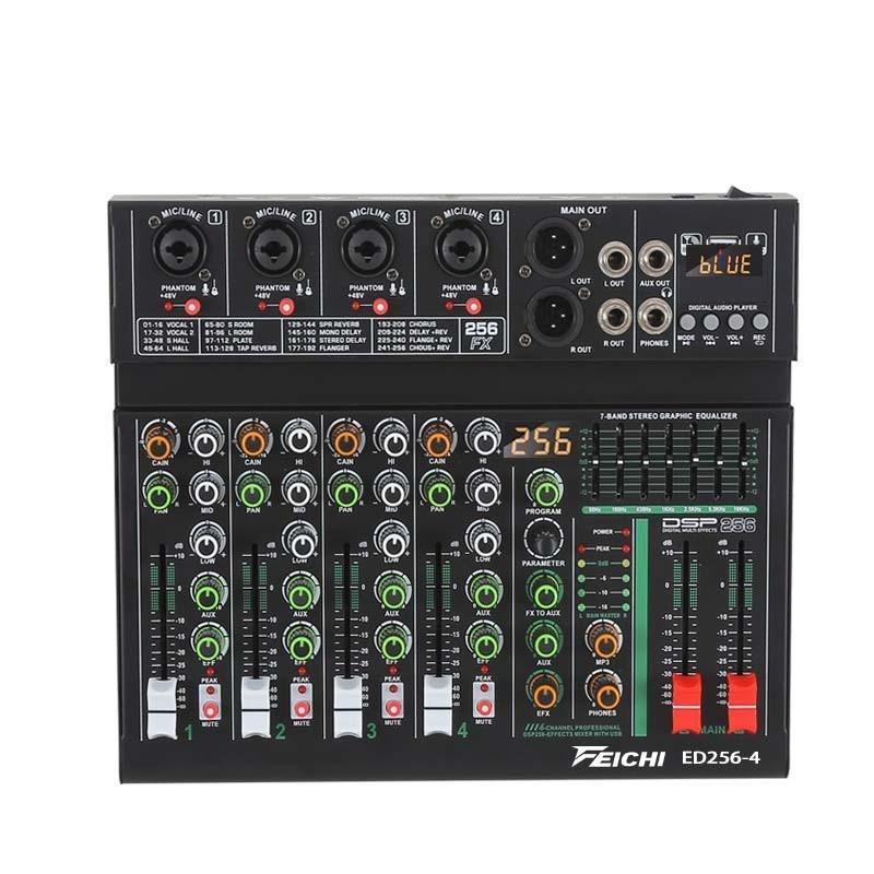 12V 99DSP Audio System Bluetooth 5.0 USB Input Mixer Power Supply Outdoor Home KTV 4/6-channel Mixer