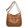 Bag Women's New Medium Mother Bag Large Capacity Fashionable Simple Versatile Pu Soft Leather Simple Casual Shoulder Bag