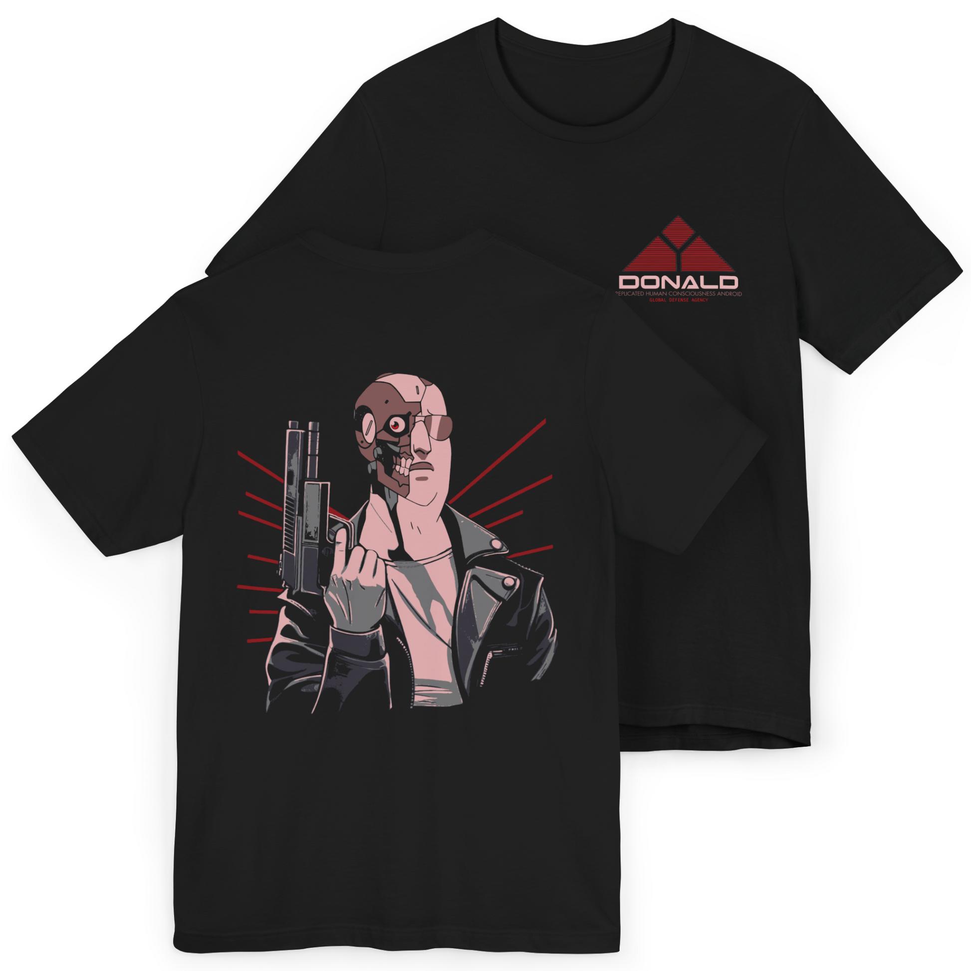 Cyborg Donald Graphic T Shirt Unisex  Cotton Terminator Inspired Cyberpunk Political Satire Streetwear S