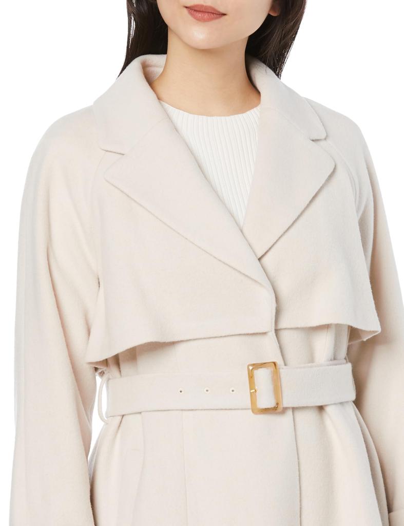 Ecru Wool Trench Coat [Lesse Passe] Women's
