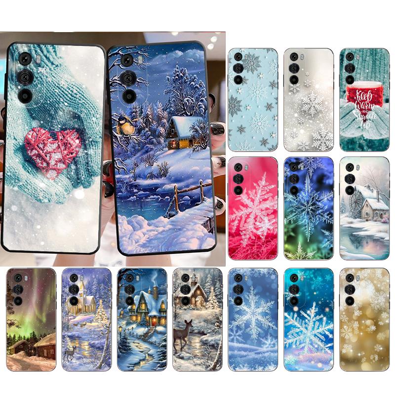 Phone Case For Motorola Edge 50 40 Pro 60 50 40 30 Ultra Neo Fusion Moto G85 G72 G53 G54 G84 G13 G32 Snow Winter