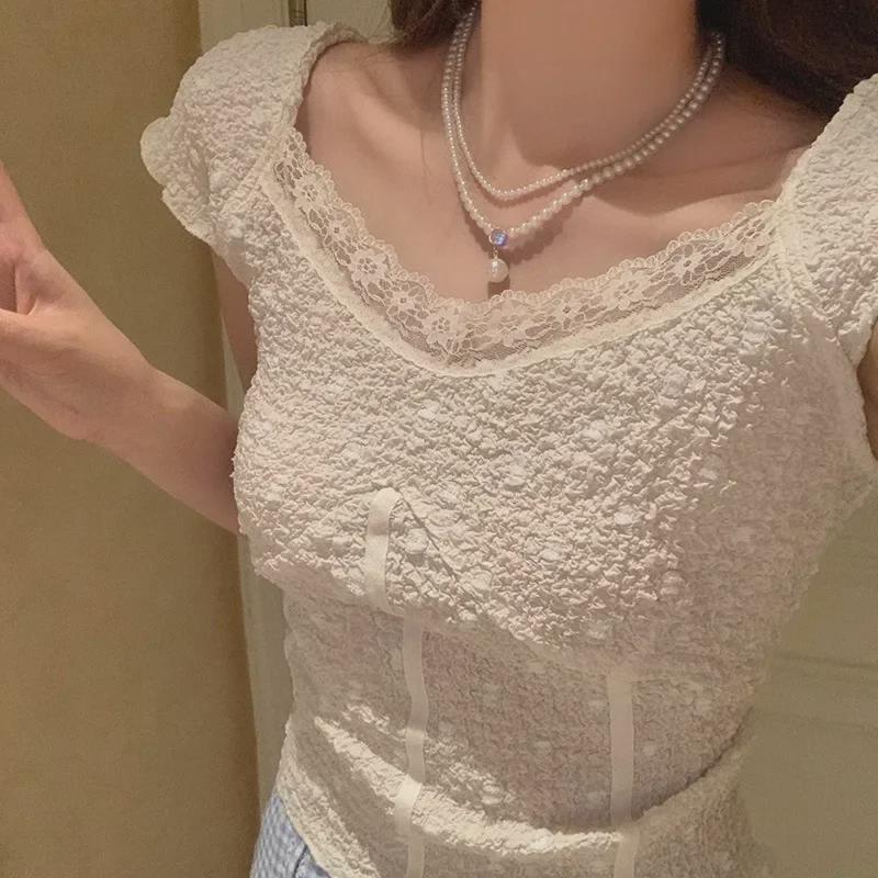 French Retro Double-Layer Pearl & Millet Bead Choker Necklace