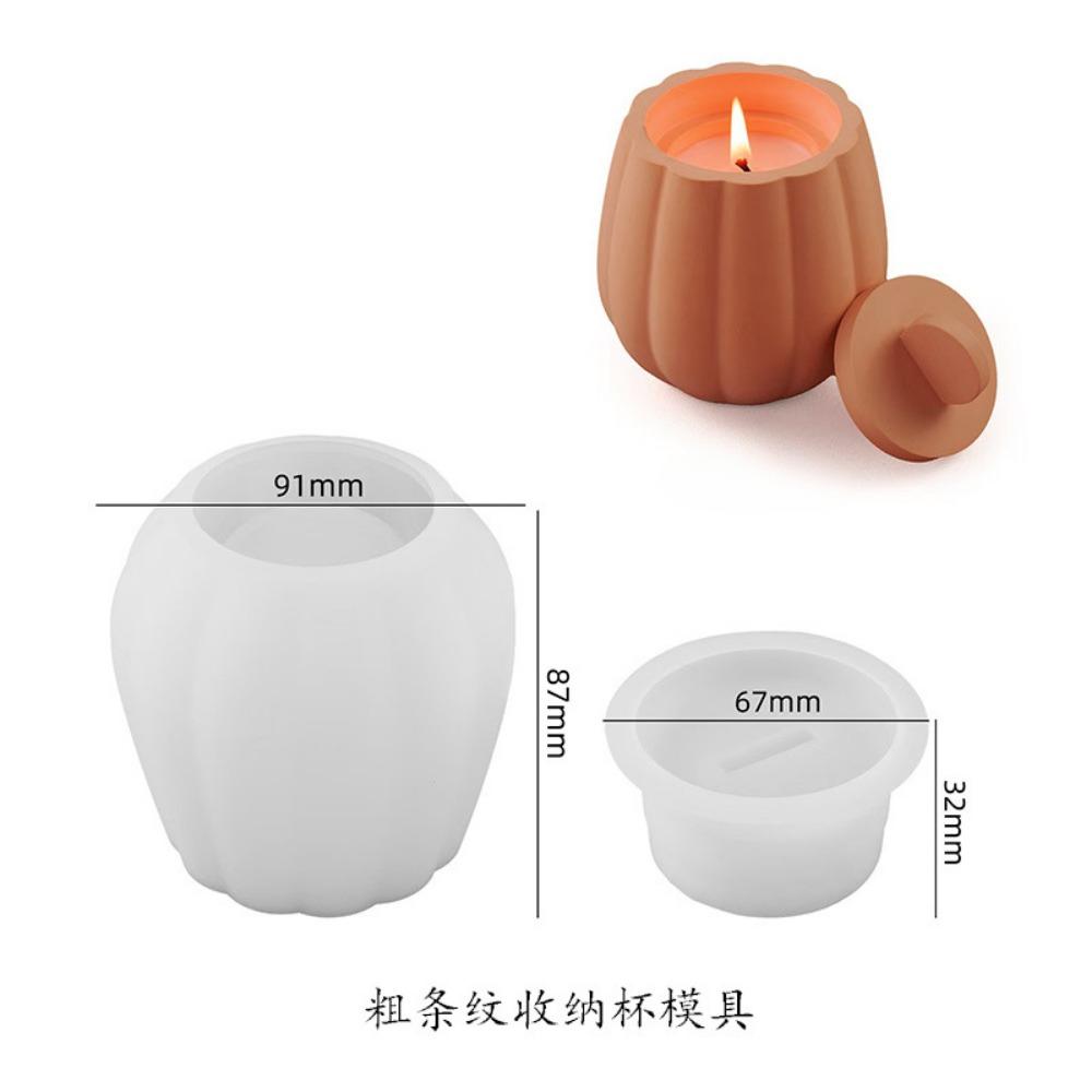 3 Sizes Round Candle Jars Silicone Mold DIY Handmade Reusable Cement Concrete Candle Cup Holder Flower Pot Wax Box Making Molds