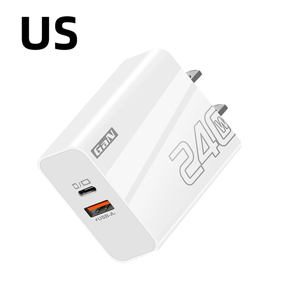240W Phone Chargers US EU UK Quick Charging Station USB-A+Super PD Travel Wall Charger for Apple Samsung Xiaomi Huawei Google