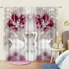 Set Of 2 Elegant Swan Floral Print Curtains Ideal Living Room Kitchen Bedroom Study Hotel Dining Home Decor Curtain For Made Polyester