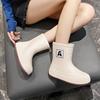Hiver Mi-tube Bouche à Rayons Mode Nouvelles Bottes de Pluie pour Femmes Mode Semelle Épaisse Antidérapantes Chaussures de Pluie pour Dames Chaussures d'Extérieur Antidérapantes