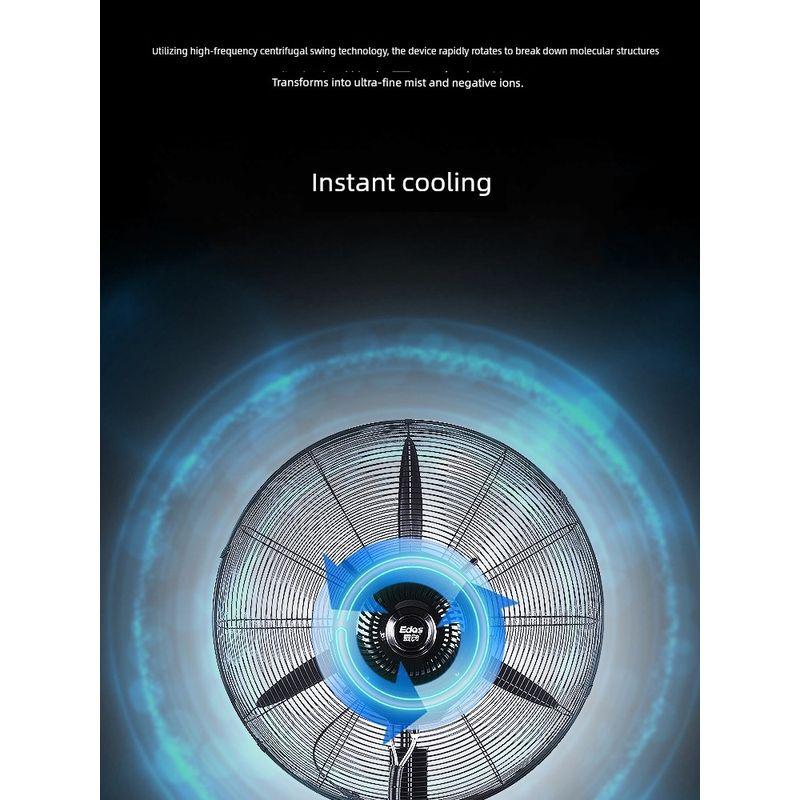 Cooling, Water Misting, Water Cooling, Humidification, Wall-Mounted, Remote-Controlled, Wall-Mounted Electric Fan with Strong Wind and Water Addition