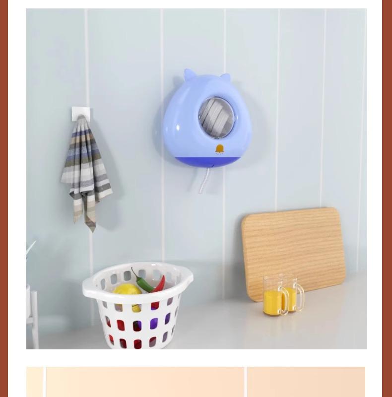 Wall-Mounted Cling Film Dispenser: Food-Grade Storage Box with Pull-Out Sleeve for Disposable Film Bags