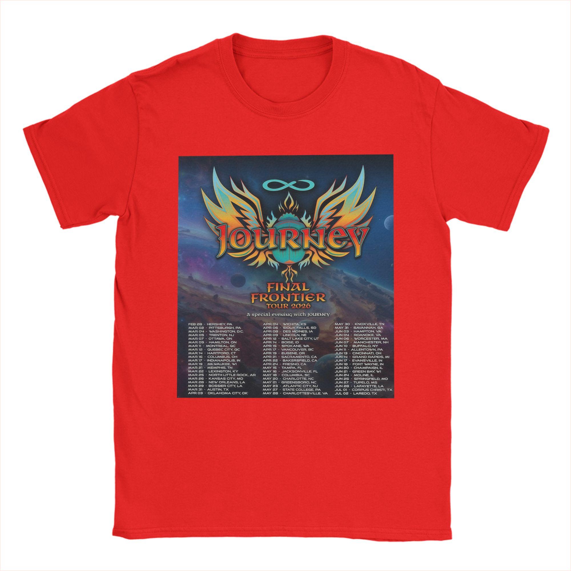 

Journey Final Frontier Tour 2026 T Shirt for Men 100 Cotton Casual TShirts O Neck Tees Short Sleeve Clothing New Arrival S