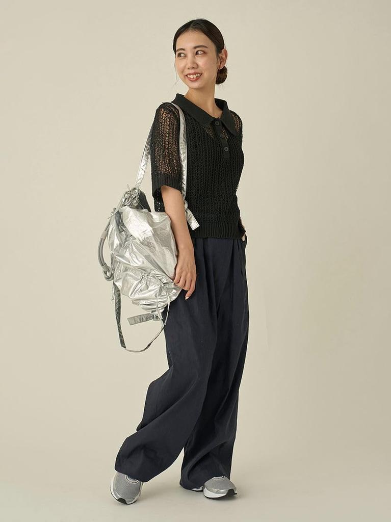 Emi Linen Blend Wrap Wide NVY Women's Pants, 13WFP252009,