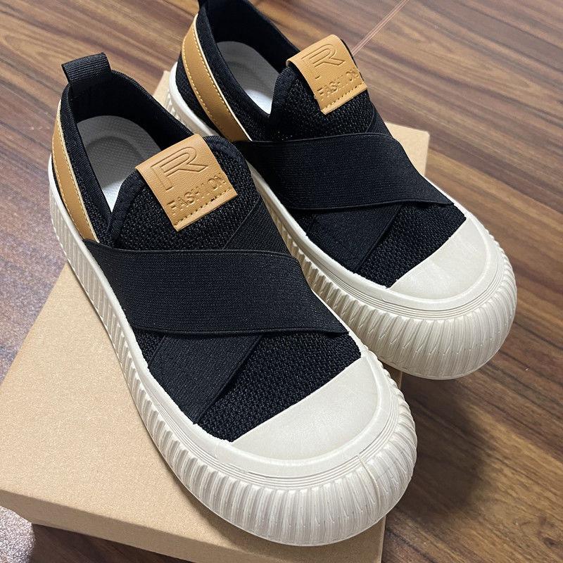 Women's Breathable Mesh Sports Shoes - Lightweight Casual Shoes with Cross Elastic Bands, Comfortable Casual Shoes