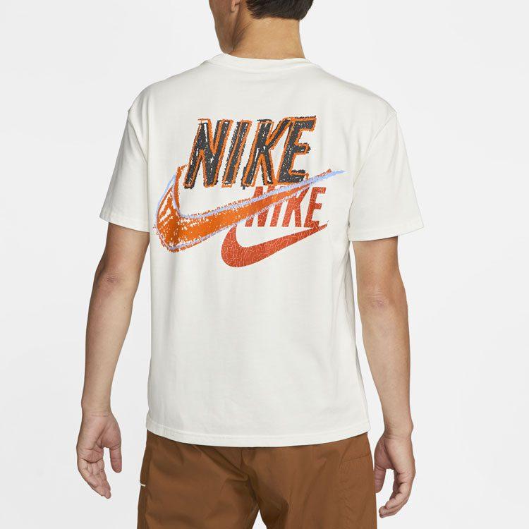 Nike T Shirts Men's White Crew Neck Moderate Straight Fit DO6369-133