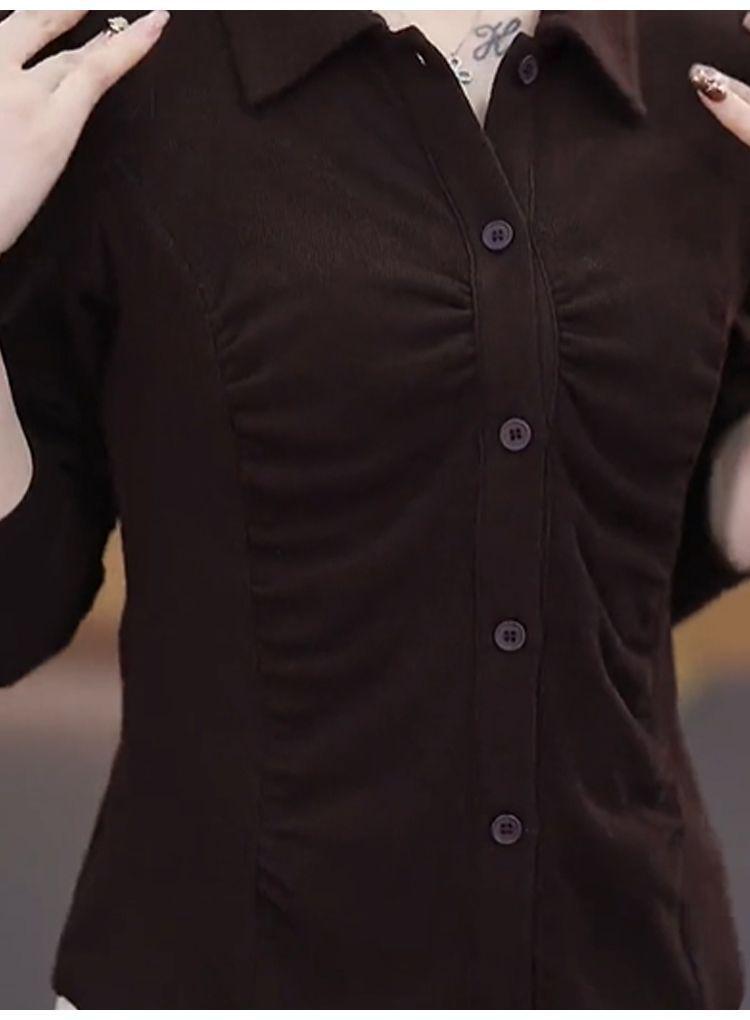Women's Versatile Long-Sleeved Cropped Base Layer Shirt, 2025 Autumn Design – Tummy Concealing, Slimming, Flattering Top