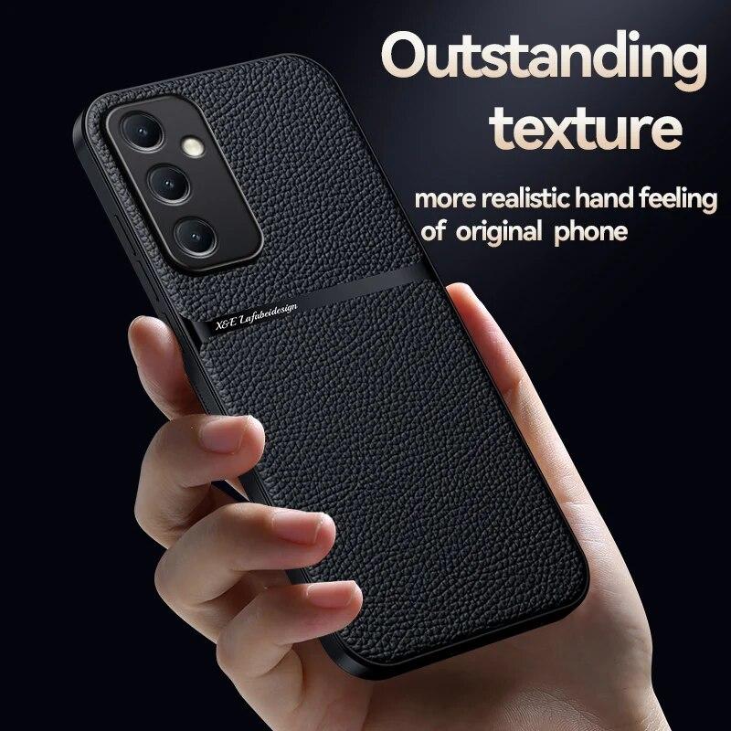 For Samsung Galaxy A55 5G Case Leather Magnetic Car Holder Phone Case For Samsung A55 A55 A 55 5g Silicone Shockproof Back Cover