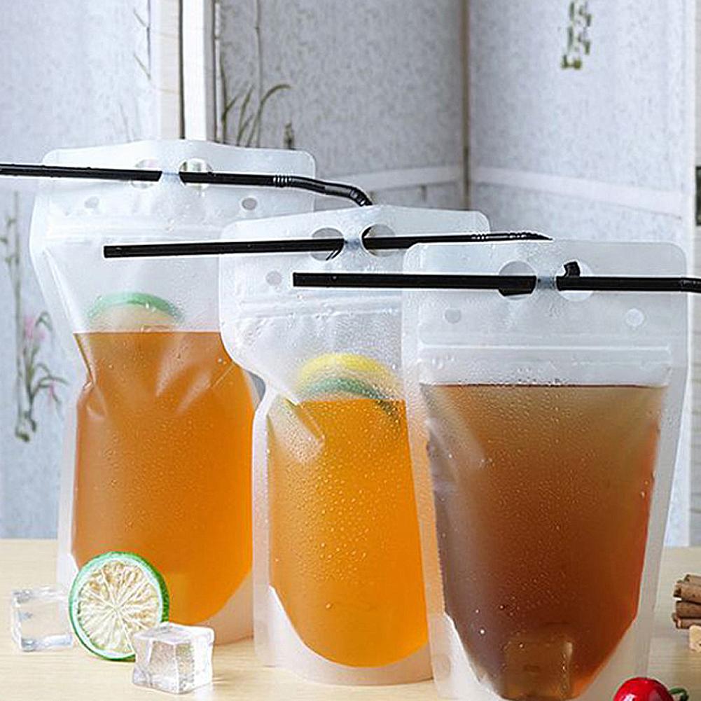 50PCS Einweg Saft Kaffee Flüssigkeit Tasche Dichtung Lebensmittel Tasche Klar Trinken Beutel Party Geschirr