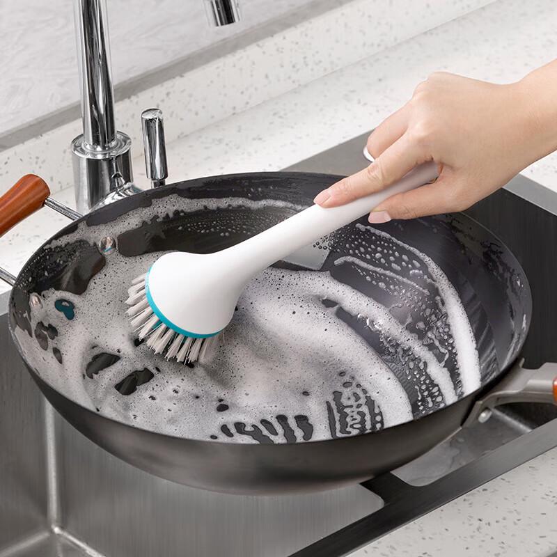 Chahua Jiejing Non-Scratch Replaceable Head Long Handle Pot Brush (2-pack)