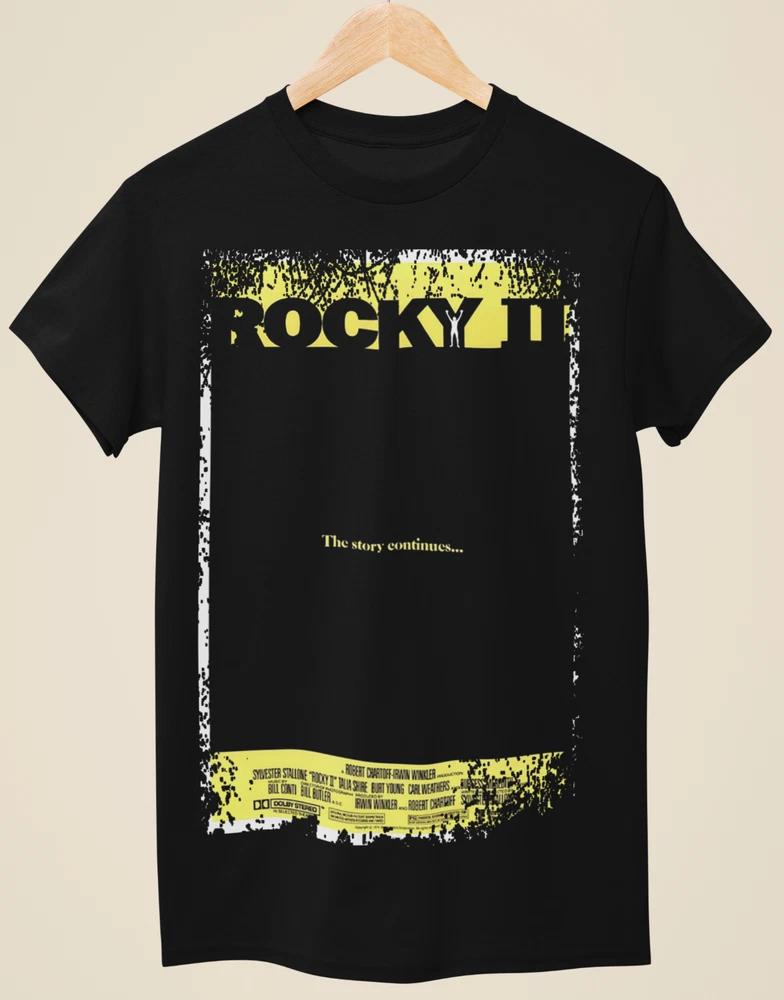 Rocky Ii Movie Poster Inspired Unisex Black TShirt S