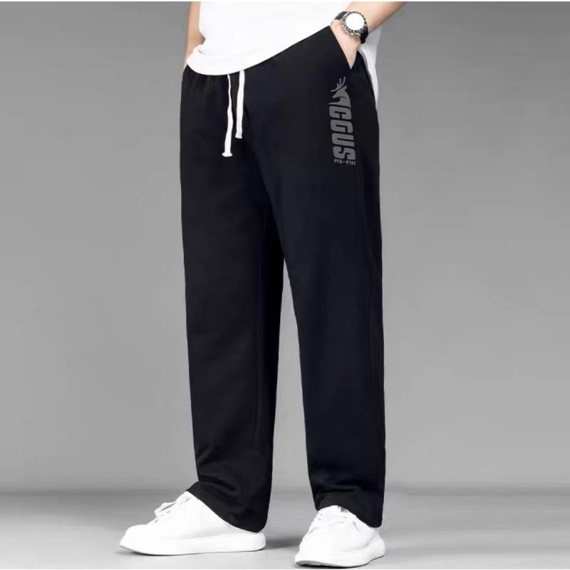 Trendy Oversized Men's Loose-Fit Straight-Leg Wide-Leg Casual Stretch Sports Trousers with Drape