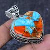 Natural Spiny Oyster Gemstone 925 Sterling Silver Jewelry Pendant 1.89" ETC-13876