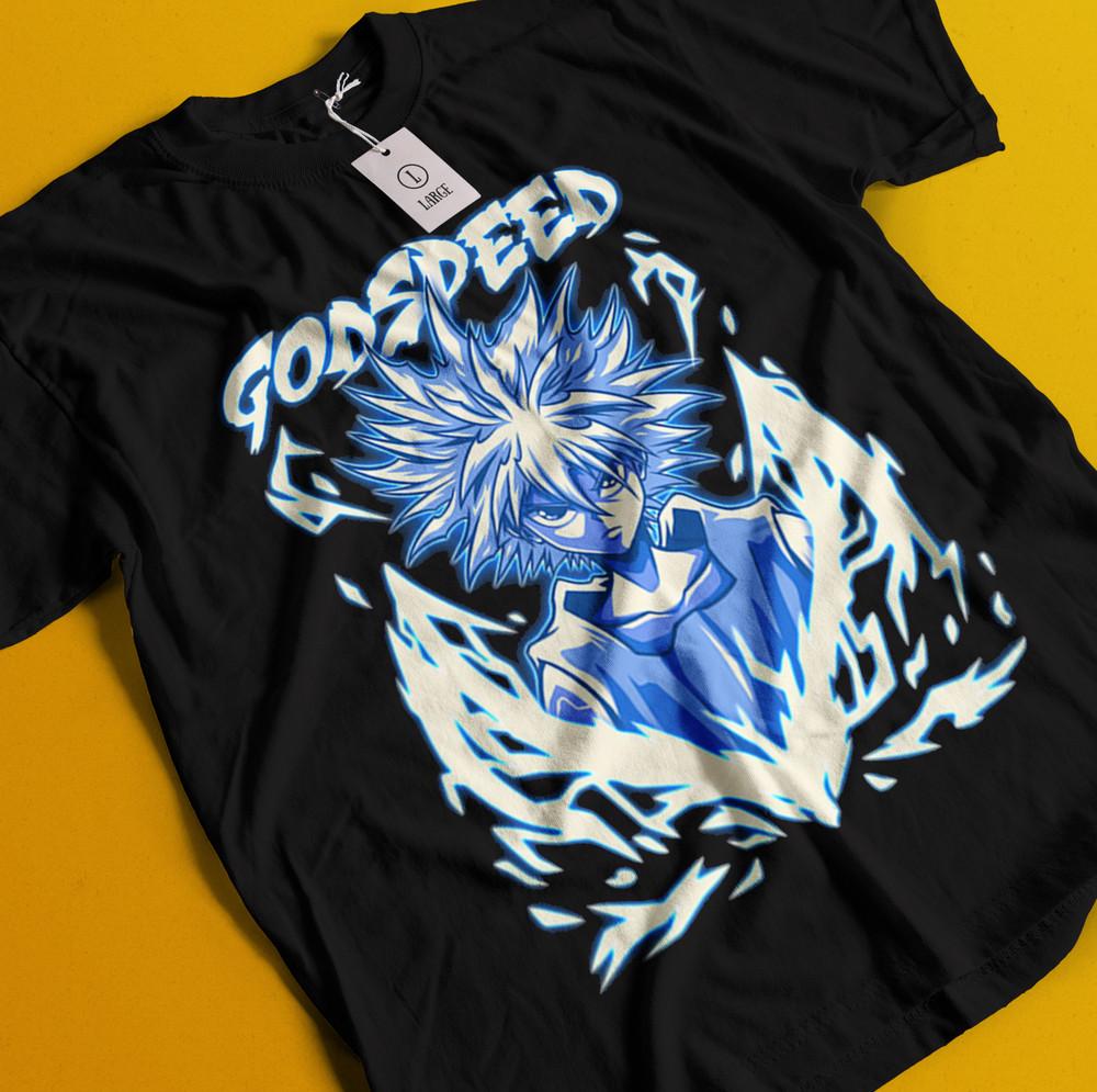 

Killua Tshirt Hisoka Shirt Hunter X Hunter Manga Strip HXH Tee Anime Gon T-Shirt 4XL
