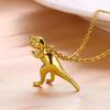 Modern Dinosaur Pendant Necklace Children Gold Color Chain Necklace Cute Wildlife Jewelry for Dinosaur Enthusiasts