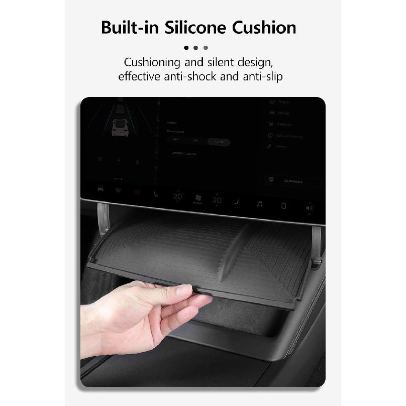 Under-Screen Storage Box For Tesla Model 3 Highland Hidden Fold Able Storage Box Car Storage Modification Parts Interior Design
